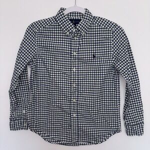 Ralph Lauren Boys M 10-12 Blue Green Gingham Preppy American Sportswear Pony